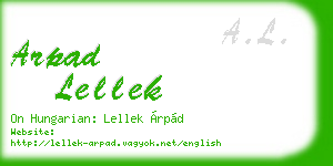 arpad lellek business card